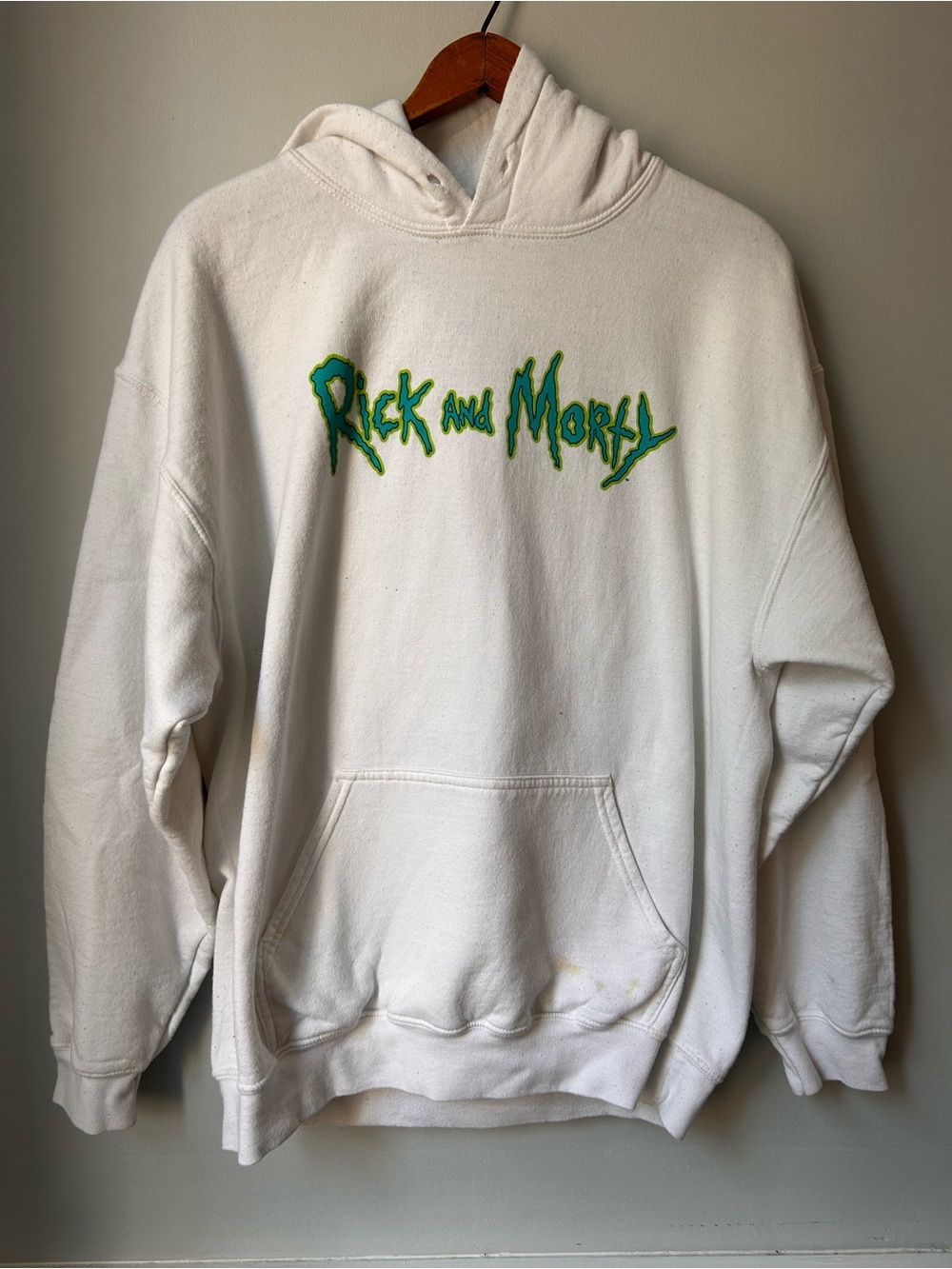 rick & morty adult swim Psychedelic Portal white hoodie LG See Pictures